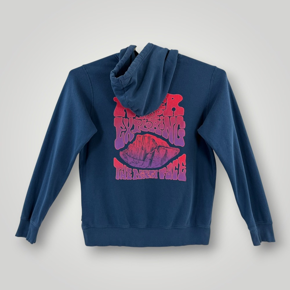 The North Face Mens Navy Blue Never Stop Exploring Graphic Hoodie Size M